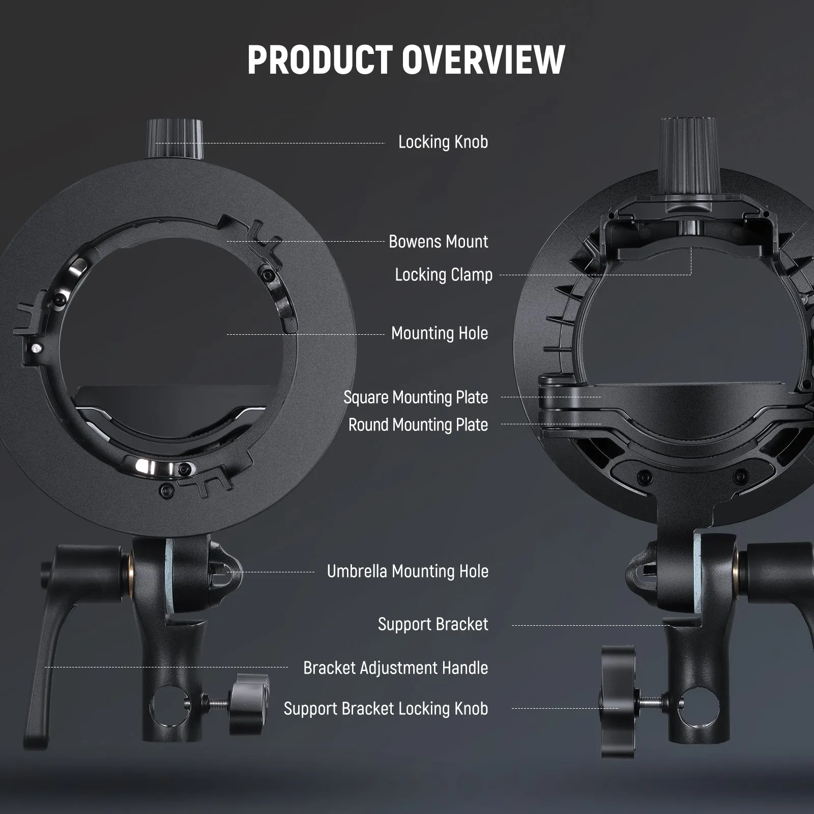 NEEWER CRB1 S Type Bracket Holder with Bowens Mount