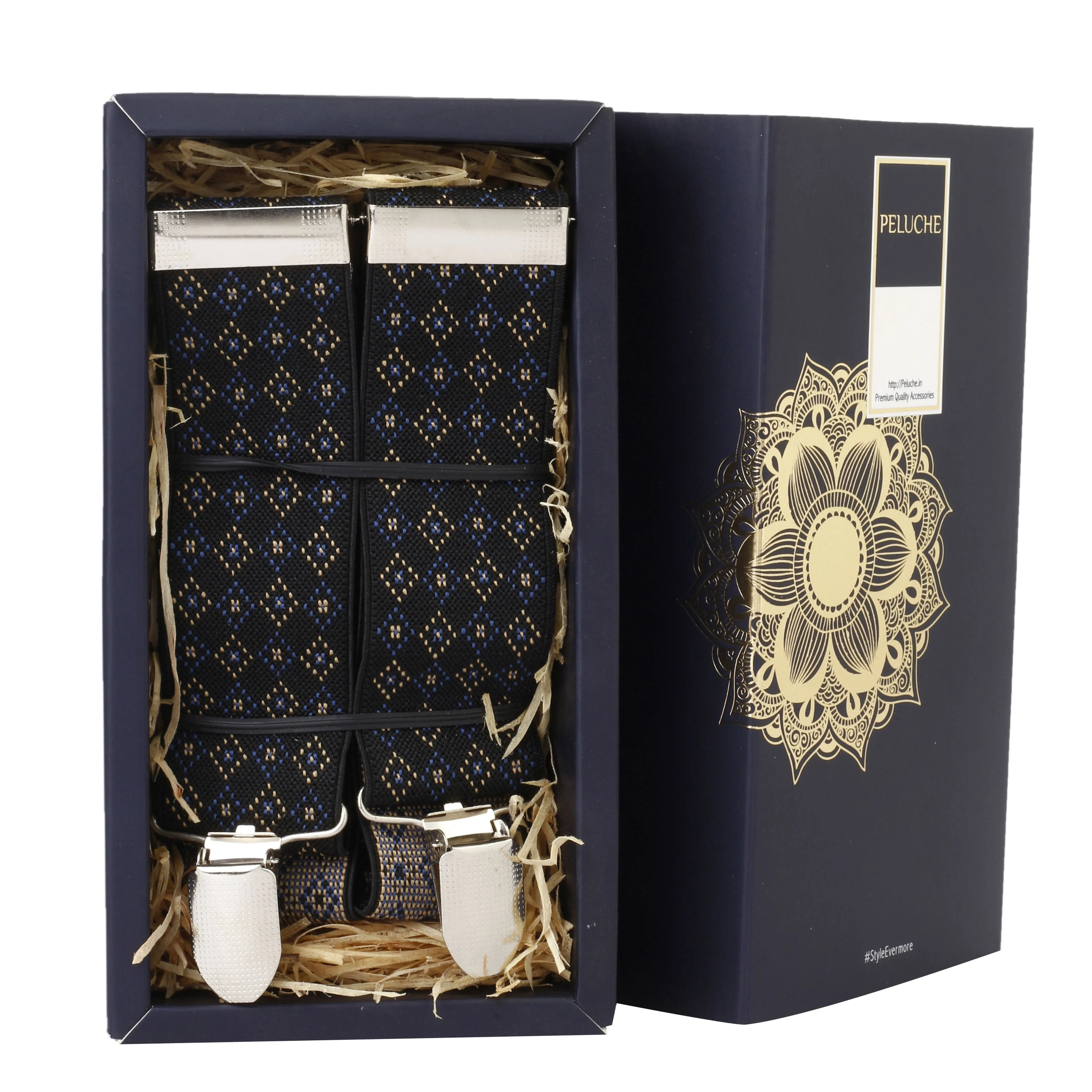 Peluche Blood Diamond Black Suspender for Men