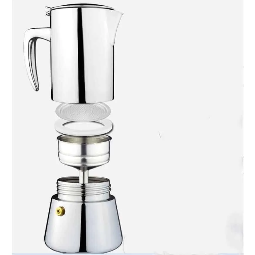Silver Color 304 Stainless Steel Espresso Coffee Maker