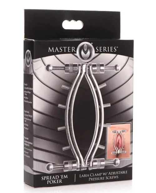 Spread 'Em Poker Stainless Steel Labia Clamp with Adjustable Pressure Screws