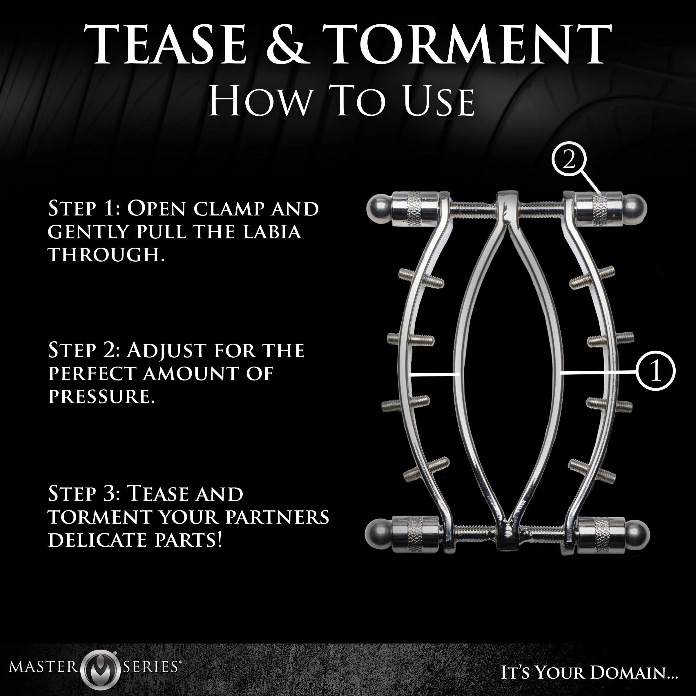 Spread Em Stainless Steel Poker Labia Clamp With Adjustable Pressure Screws