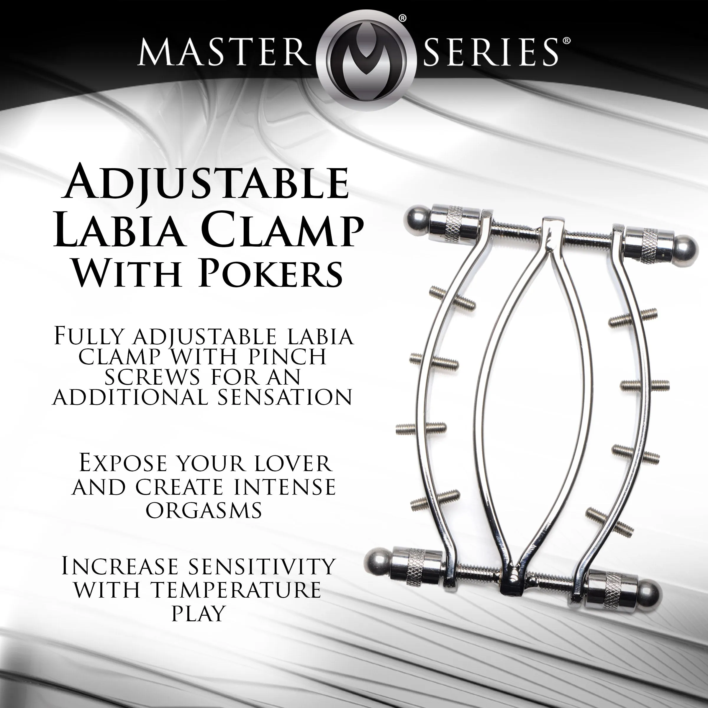 Spread Em Stainless Steel Poker Labia Clamp With Adjustable Pressure Screws