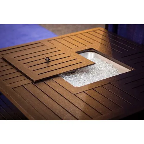 Square Extruded Aluminum Firepit with Lid