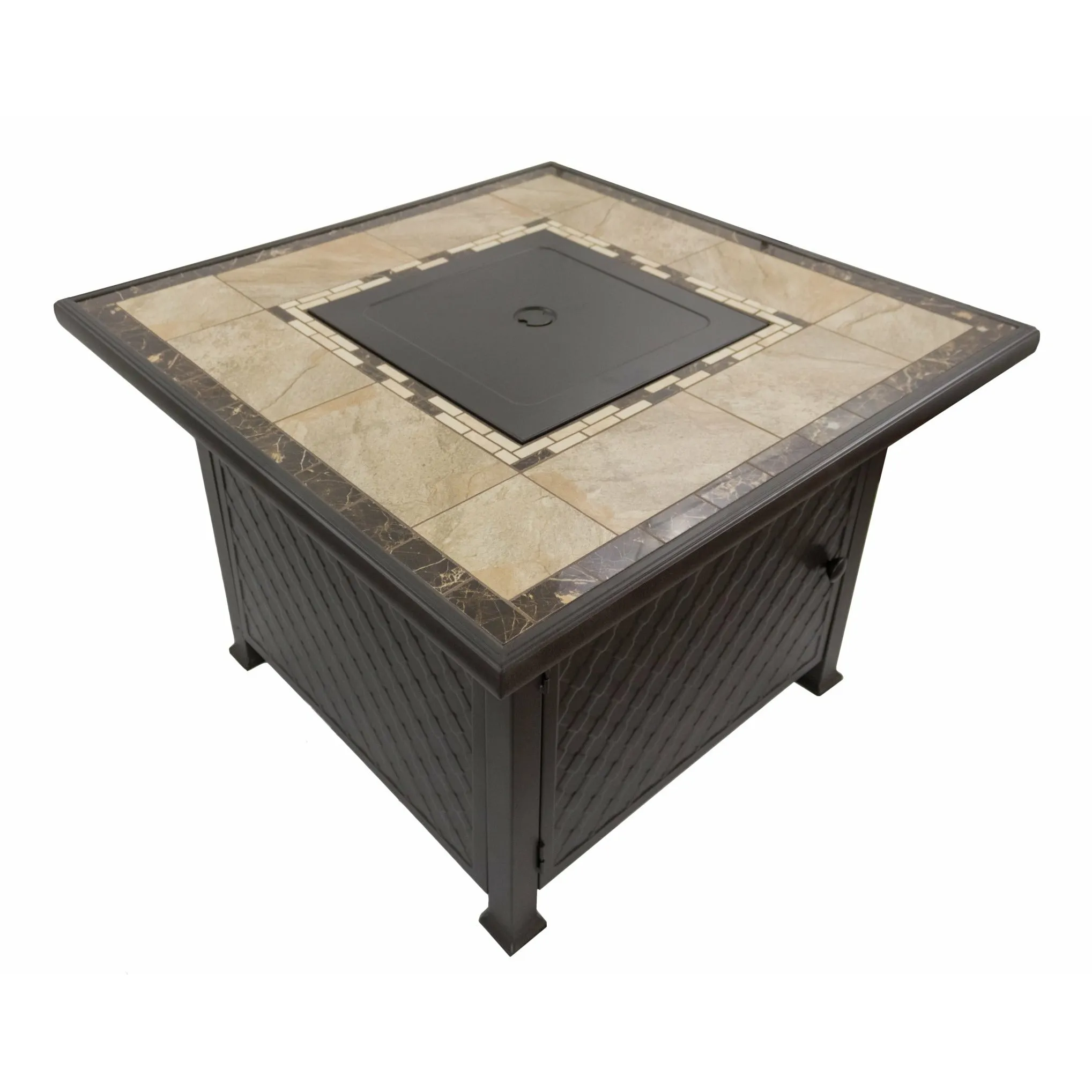 Square Tile Fire Pit in Bronze
