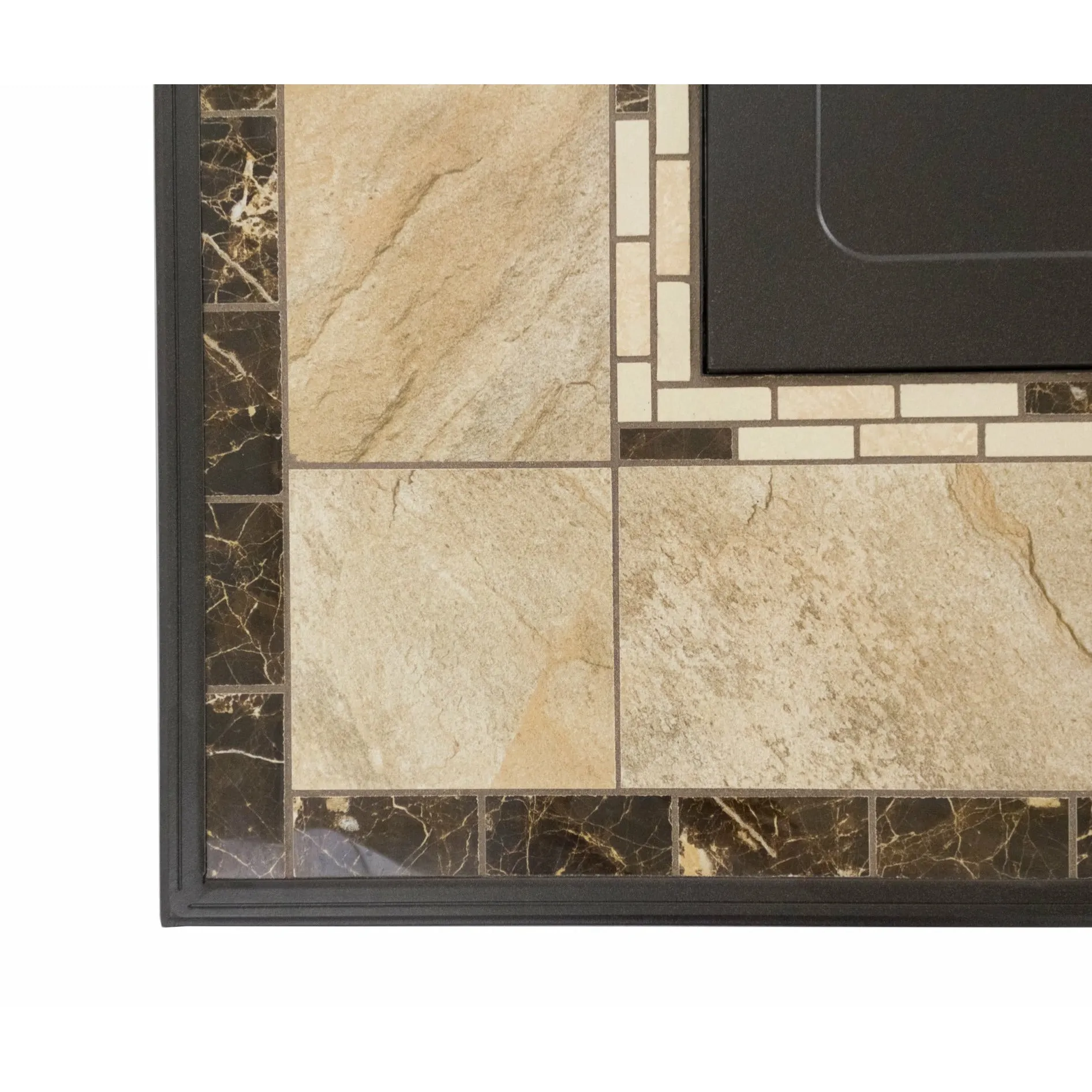 Square Tile Fire Pit in Bronze