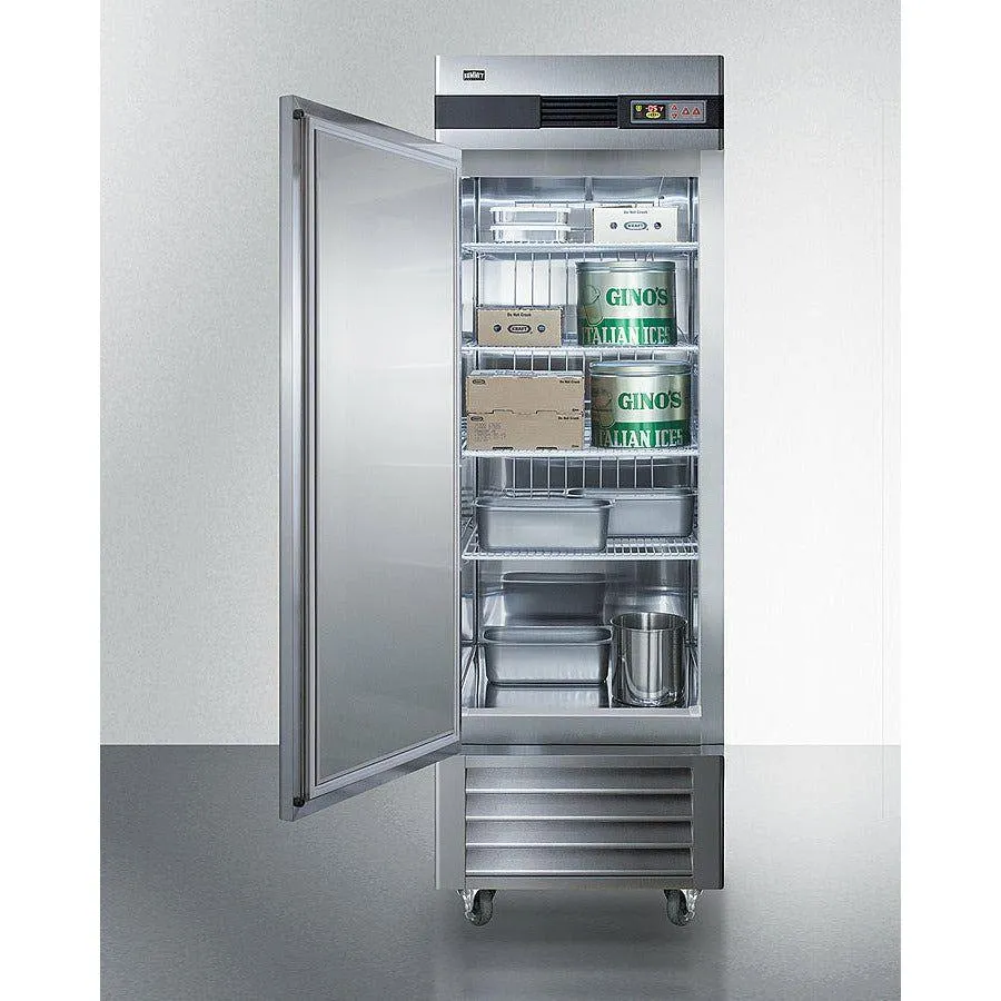 Summit 28 in. Freestanding Commercial Freezer with 23.0 Cu. Ft. Capacity, Self Closing Door, Door Alarm, Temperature Alarm, Lock - SCFF237