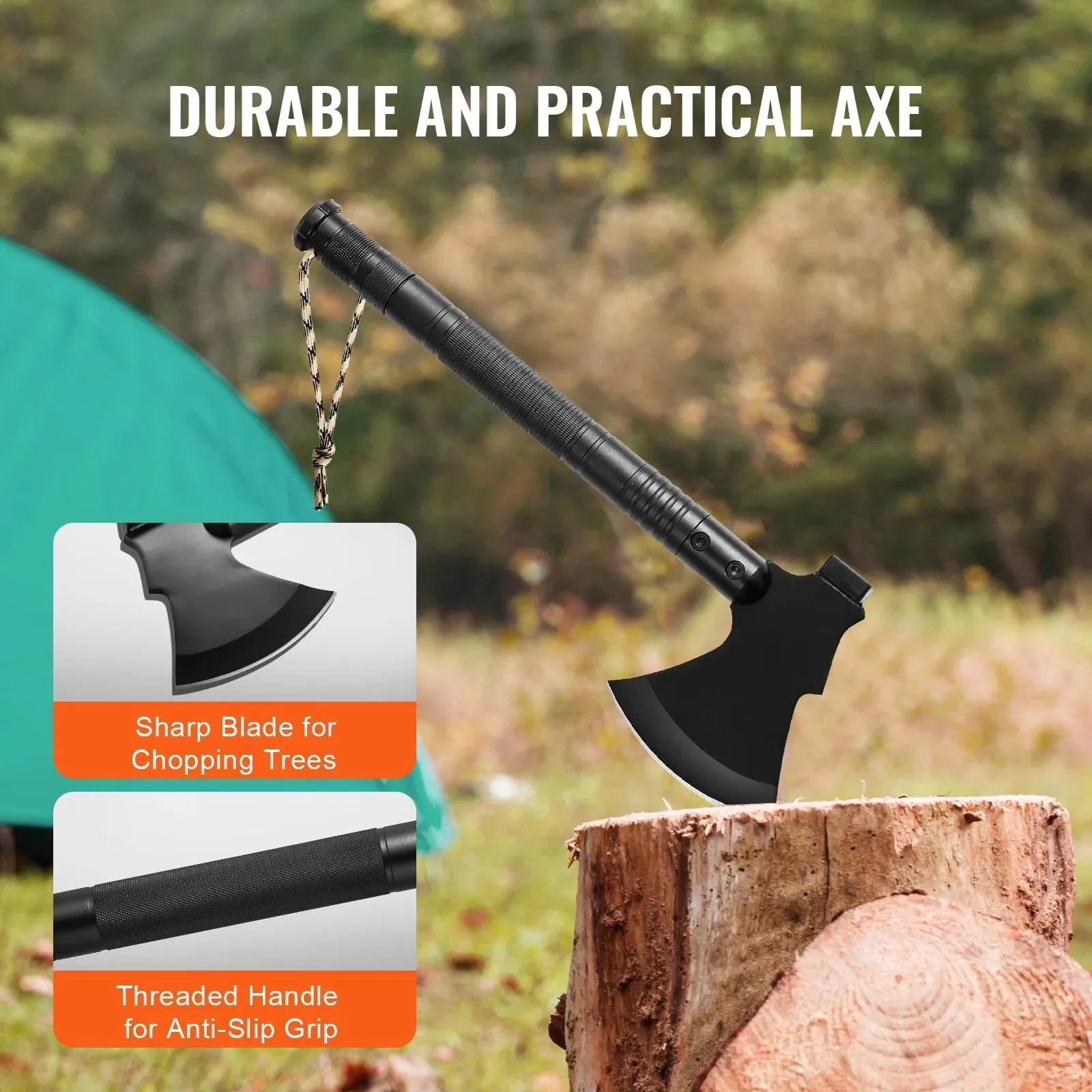 Survival Shovel Survival Axe 16-In-1 Camping Folding Shovels with Hatchet