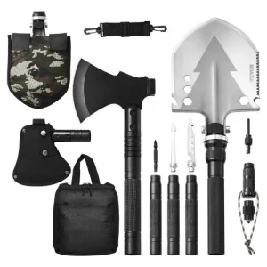 Survival Shovel Survival Axe 16-In-1 Camping Folding Shovels with Hatchet