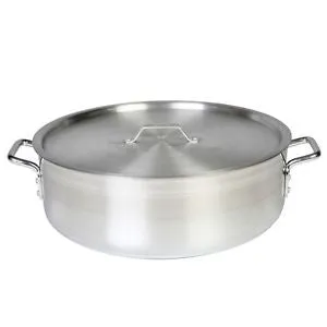 Thunder Group ALSKBP004 20 Qt Aluminum Brazier Pot & Lid Mirror Finish