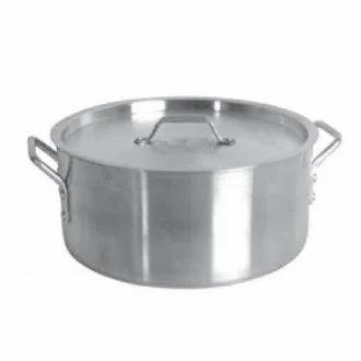 Thunder Group ALSKBP005 24 Qt Aluminum Brazier Pot & Lid Mirror Finish