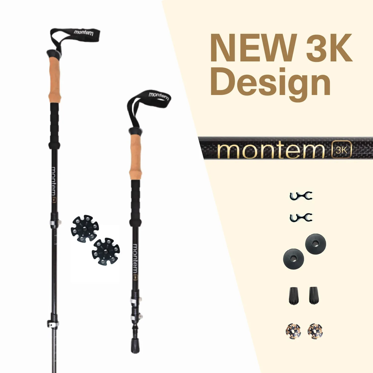 Ultra Light 3K Carbon Fiber Trekking Poles