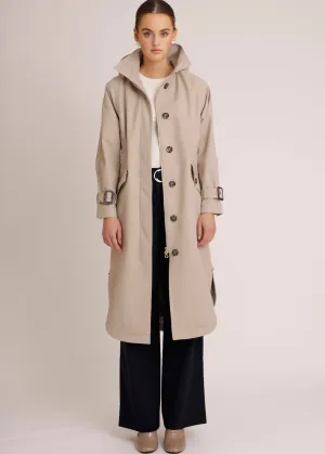 Waterproof Luxury Tailored Poncho - Greige