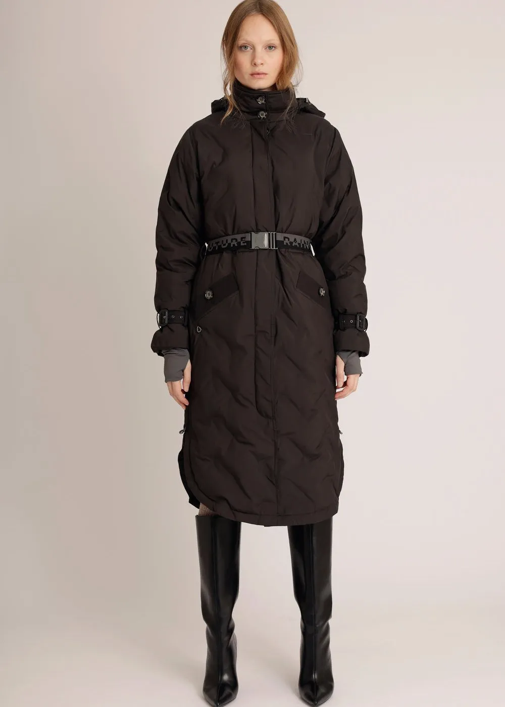 Waterproof Puffer Poncho - Black