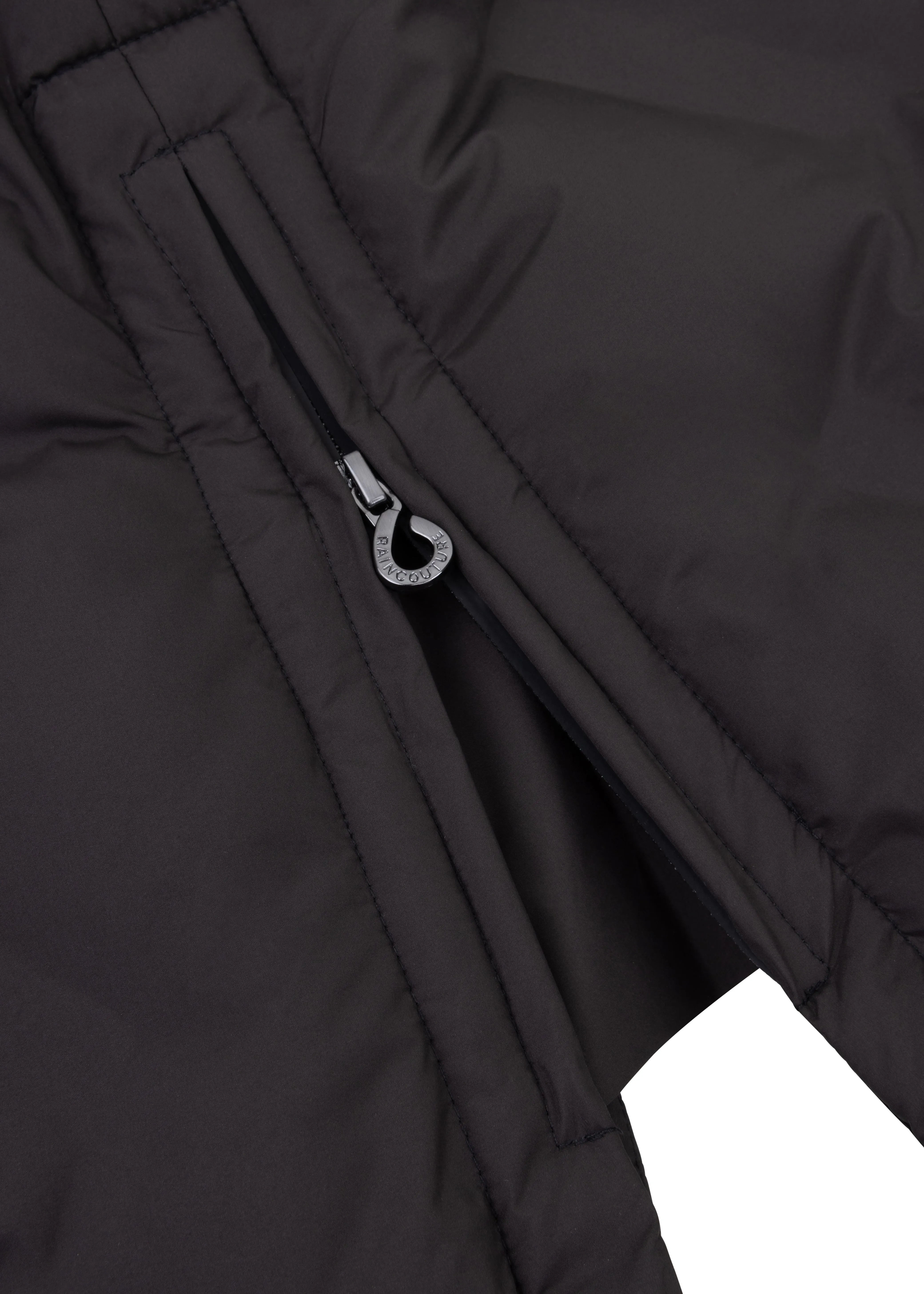 Waterproof Puffer Poncho - Black
