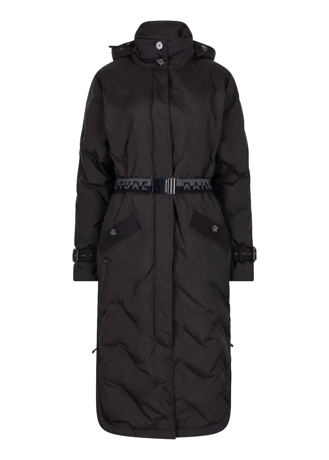 Waterproof Puffer Poncho - Black
