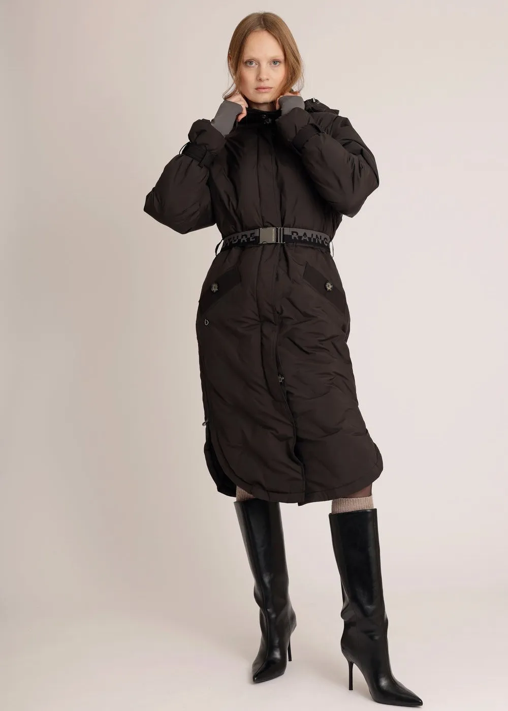 Waterproof Puffer Poncho - Black