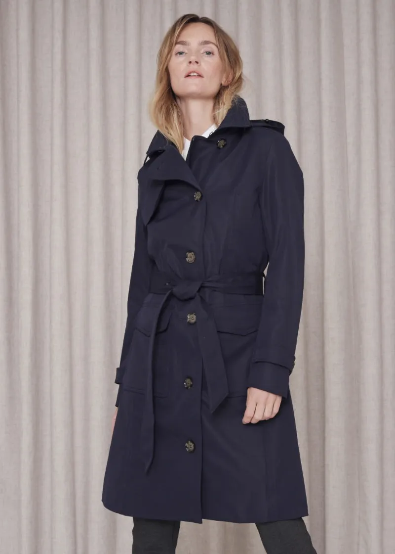 Waterproof Tailored Trenchcoat Navy - Matte