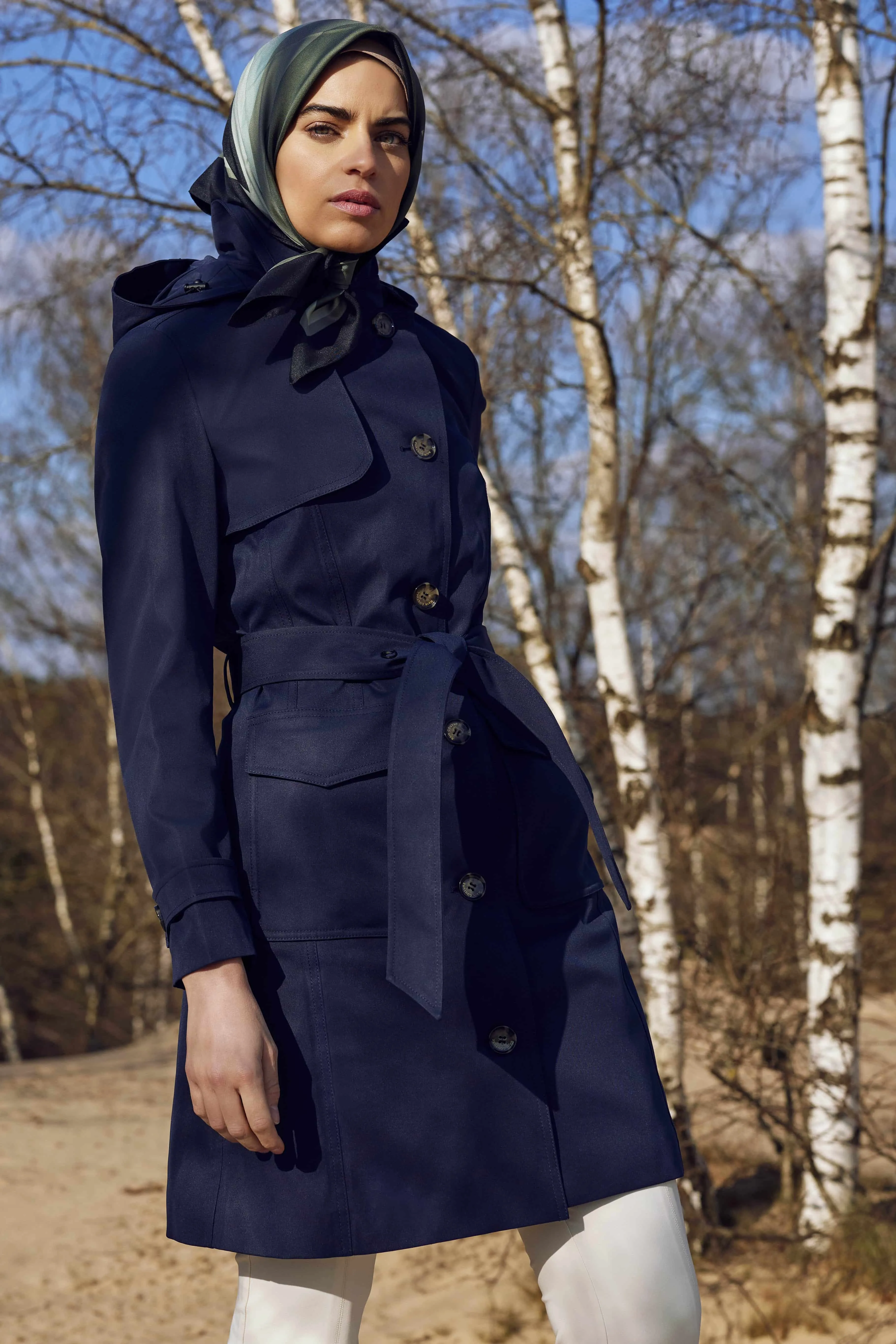 Waterproof Tailored Trenchcoat Navy - Matte