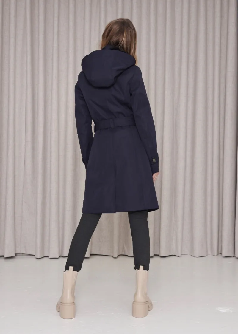 Waterproof Tailored Trenchcoat Navy - Matte