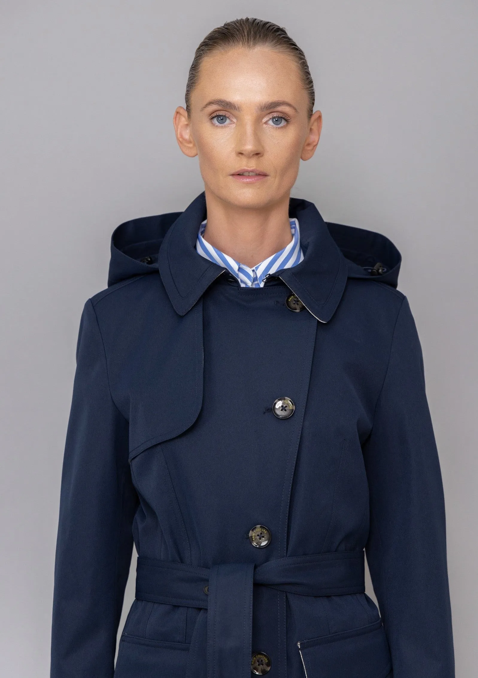 Waterproof Tailored Trenchcoat Navy - Matte