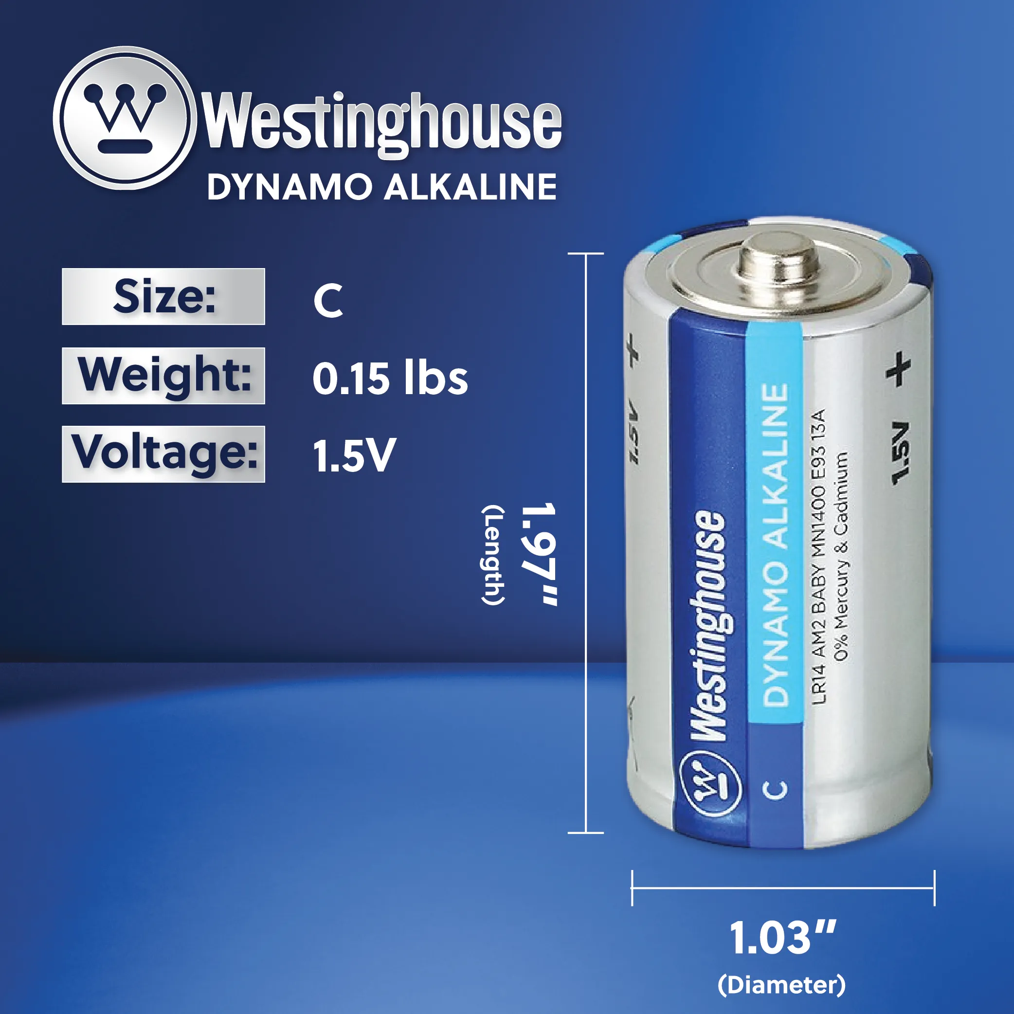 Westinghouse C Dynamo Alkaline Plastic Tub of 6